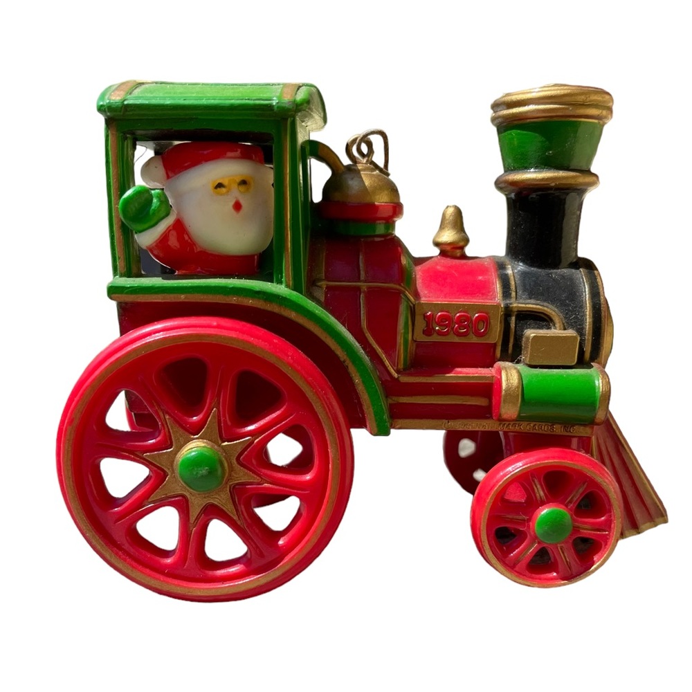 Hallmark Tree-Trimmer Collection 1980 Vintage Santa Locomotive Train Ornament